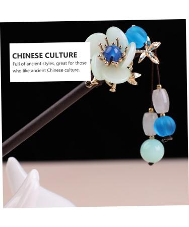 minkissy 1pc Updo Hairpin Hair Stick Pin Hair Chopsticks Retro Hairpin Bun Hair Clip Curly Hair Stick Chinese Hair Sticks Vintage Hairpin Jade Hair Stick The Flowers Wooden Stone Flower - Buy Online on GoSupps.com