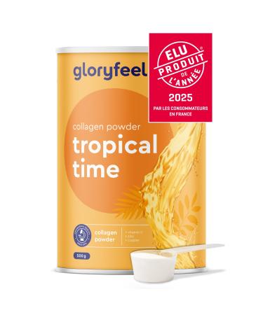 Collagen Powder 500g 12500mg Hydrolyzed Collagen Dose Tropical Flavor Enriched with Vitamin C Zinc and Copper Supports Skin Nails and Hair* No Additives