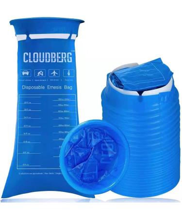 24 Pack Blue Emesis Bags - 1000ml Disposable Vomit Bags for Morning Sickness - Portable Nausea Bags for Pregnant Women - Leak Resistant Design - Ideal for Car and Travel - Buy Online on GoSupps.com