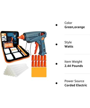 60/100W Full Size Hot Glue Gun Kit with Carry Bag & 28 Glue Sticks - Dual Power High Temp Melt Gun for DIY Projects & Home Repairs - Buy Online on GoSupps.com