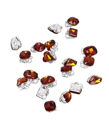 Nail Rhinestones 3D Accessories 20pcs Multiple Shapes Crystal Rhinestones Nail Decoration for Travel (06)