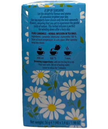 Loyd Tea 40 Teabag X4 Pure Camomile Flavour 160 Total Herbal Infusion Tea Drink Home Office Work - Buy Online on GoSupps.com