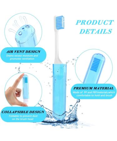 Buy Foldable Travel Toothbrush Set - Portable Mini Soft Manual Toothbrush for Adults & Kids | Perfect for Hiking & Camping (Orange Red Blue Green) - Buy Online on GoSupps.com
