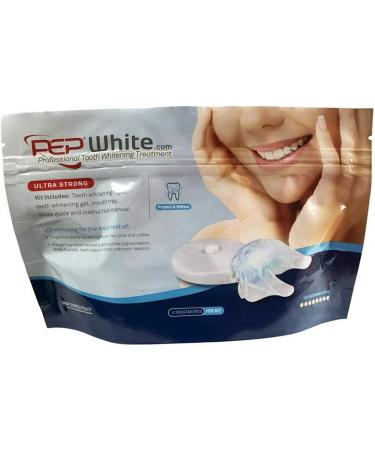 PepWhite Ultra - Super Powerful Teeth Whitening Kit with LED Light (Complete LED Kit + Mouthguard + 3 x Pep White Ultra Whitening Gel) - Buy Online on GoSupps.com
