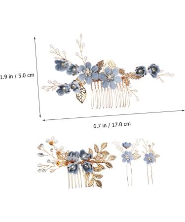 FOMIYES 10 Sets Bridal Headwear Flower Hair Accessories Bridal Tiara Pearl Hair Barrettes Bridal Hair Comb Blue Tiara Side Combs Blue Flower Hair Clip Tiaras Vintage Bridesmaid Aquamarine - Buy Online on GoSupps.com