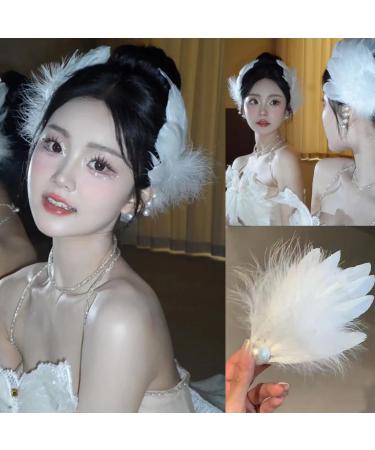 hgnxa Braids Hair Clip for Hot Girls White Feather Shape Hair Barrettes Ballet Dancing Ponytail Hair Barrettes for Teens Girls - Buy Online on GoSupps.com