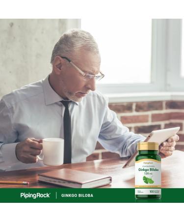 Piping Rock Ginkgo Biloba Supplements 120mg | 100 Capsules | Standardized Extract | Non-GMO Gluten Free - Buy Online on GoSupps.com