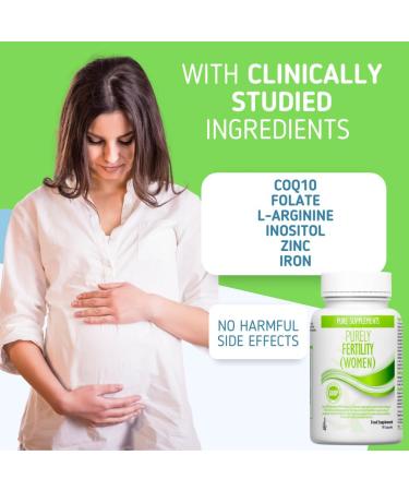 Womens Fertility Supplements with CoQ10 | Natural Conception Vitamins for Women | Zinc, L-Arginine, Selenium, Folic Acid | 90 Capsules - Buy Online on GoSupps.com