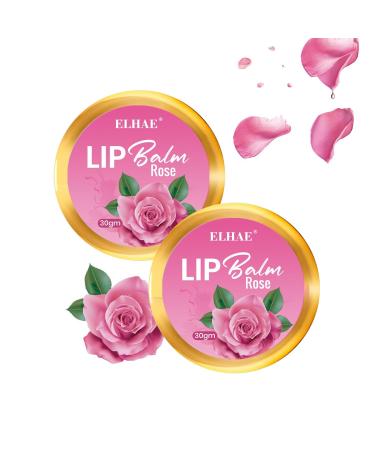 Moisturizing Lip Balm with Organic Oils Made With Desi Ghee| Glossy Sheen - Rose Flavor | Rich Buttery Texture for Ultimate Hydration & Protection | All-Natural Ingredients - 30g