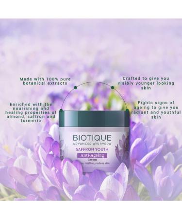Biotique Saffron Dew 50g - Ageless Face & Body Cream | Best Anti-Aging Moisturizer for All Skin Types - Buy Online on GoSupps.com