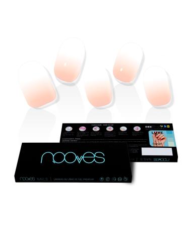 NOOVES NOOVES 20-Sheet Nude Baby Boomer Gel Nail Polish Set - Nude - Pack of 20 Premium Semi-Cured Gel Stickers - 1 Nail File and 1 Orange Stick - Vegan