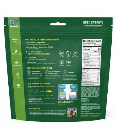 Liquid I.V. Energy Multiplier Yuzu Pineapple - 24 Individual Stick Packs - Buy Online on GoSupps.com