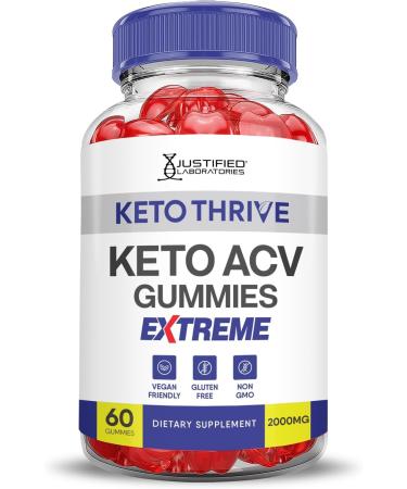 Justified Laboratories (2 Pack Keto Thrive Keto ACV Gummies Extreme 2000MG Keto Thrive Keto Gummies Apple Cider Vinegar Formulated with Pomegranate Beet Juice Powder B12 Vegan Non GMO 120 Gummys 60 Count (Pack of 2) - Buy Online on GoSupps.com