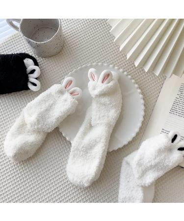 WAYUTO 3-Pair Fuzzy Winter Slipper Socks for Women & Girls | Soft Cozy Cabin Socks with Cute Animal Design | Fluffy Fleece Kids Crew Socks - Buy Online on GoSupps.com