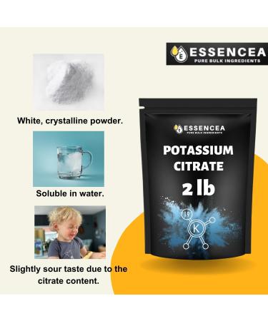 Potassium Citrate Powder 2LB by Essencea Pure Bulk Ingredients | 100% Potassium Citrate | Premium Quality Supplement (32 Ounces) Packaging May Vary  - Buy Online on GoSupps.com