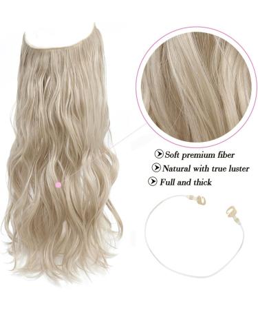 Invisible Wire Wavy Hair Extensions 20 Inch Ash Blonde - Synthetic Hair Pieces for Women - Secret Hair Extensions - Buy Online on GoSupps.com