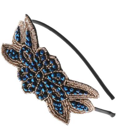 Beaupretty Beaded Flapper Headband Vintage 1920s Headpiece Performance Hair Accessory for Party Wedding Anniversary(Blue) - Buy Online on GoSupps.com