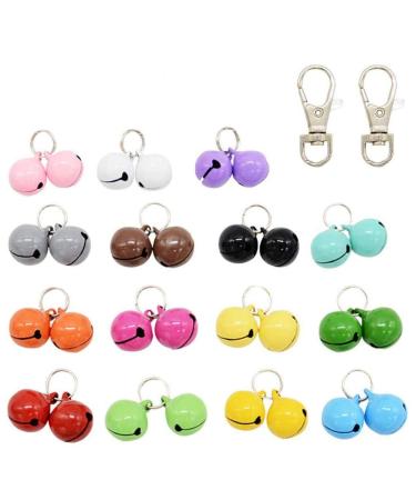 30 Pack Pet Cat Collar Bells, Strong Loud Dog Collar Bells for Potty Training, Colourful Cat Charm Bells for Collars Necklace Pendant Candy Colors
