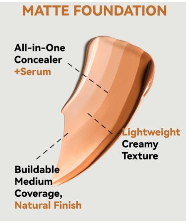 Flawless Matte Liquid Foundation Oil Control Concealer BB Cream Long Lasting Natural Foundation for Women Color Correction (20ml) (01 One Size) - Buy Online on GoSupps.com