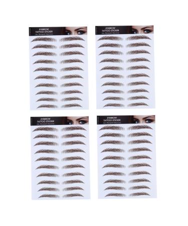Healeved 4pcs Eyebrow Stickers 6d Eyebrows Eyebrow Makeup 4d Tool Water Transfer Paper with Ink Make up
