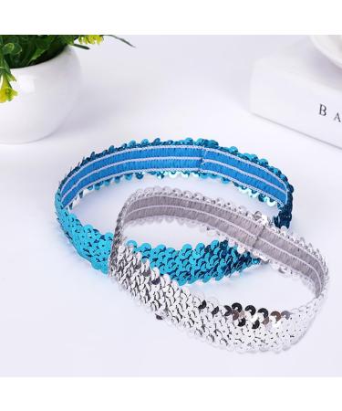 6 Pieces Sequin Headband Sports Glitter Headband Elastic Sparkly Bling Sport Head Band Party Favors Decoration for Girls Women(Multicolor) - Buy Online on GoSupps.com