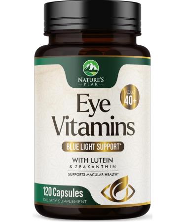 Eye Vitamins Supplements - 3x Strength Eye Health Vitamin with Lutein and Zeaxanthin - Vision Macular Health & Dry Eyes Support With Zinc Vitamins C E & Minerals Bottled in USA - 120 Capsules 120 Count (Pack of 1)