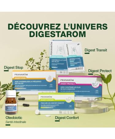 PRANAR M - Digestarom - Digest Protect - Soutient Les Flux De Sucs Digestifs - Huiles Essentielles De Citronnier Et Cumin 100% Pure Et Naturelle - Extrait Naturel D'Algues Rouges - Vegan - 30 G lules - Buy Online on GoSupps.com