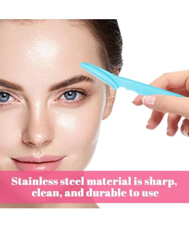 40 Pack Eyebrow & Facial Razors | Safe Dermaplaning Tools for Women & Men | Portable Hair Remover - Pink & Blue - Buy Online on GoSupps.com