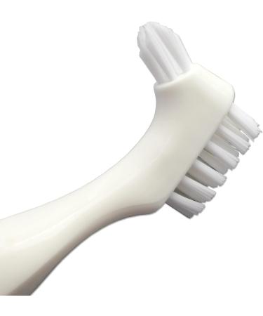 Denture Brush Set - Blue & White, Easy Grip Handle, Double Bristle Head (Pack of 2) - Buy Online on GoSupps.com