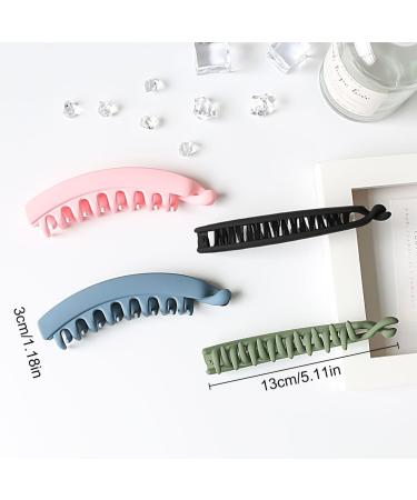 REQAG 4 Pieces Banana Clip Hair Comb Banana Hair Clips Can Be Used for Ponytail or Curling Tail Hair Clips Suitable for All Girls - Buy Online on GoSupps.com