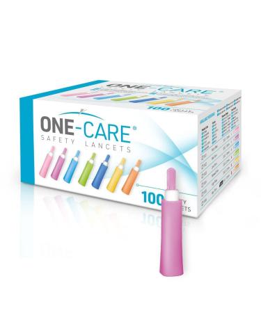 MediVena ONE-CARE Safety Lancets Contact-Activated 28G x 1.8mm Box of 100