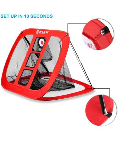 RELILAC Pop Up Golf Chipping Net - Indoor/Outdoor Target for Backyard Practice - Perfect Gift for Golfers - Red - Buy Online on GoSupps.com