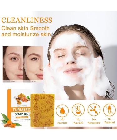 2 Pi ces Savon claircissant Au Curcuma Naturel Au Curcuma Savon Naturel pour Corps et le Visage Hydrater et Unifier le Teint - Buy Online on GoSupps.com