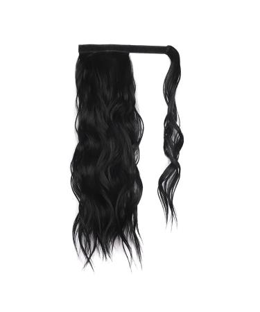 Ponytail Extension Body Wave Ponytail Hair Extension Heat Resistant Synthetic Wrap Around Ponytail Extension Clip In Wave Curly Ponytail Hairpiece for Women Ponytail Hairpiece for Women (Color : 1B