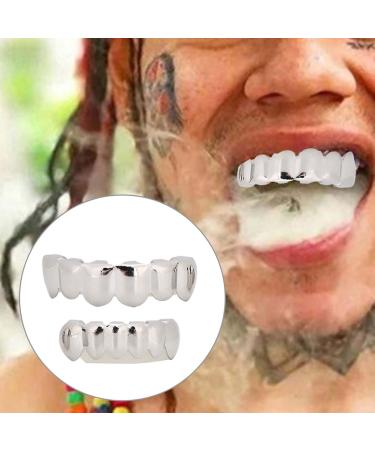 Shiny Teeth Hip Hop Brass Teeth Set - Gold Silver Rose Gold Black for Halloween Party | Real Gold Plating - Buy Online on GoSupps.com