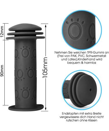 Buy Safe 22mm Bicycle Handles for Children | 105mm Handlebars for Kids' Bikes Scooters & Tricycles - Premium Safety Protection - Buy Online on GoSupps.com