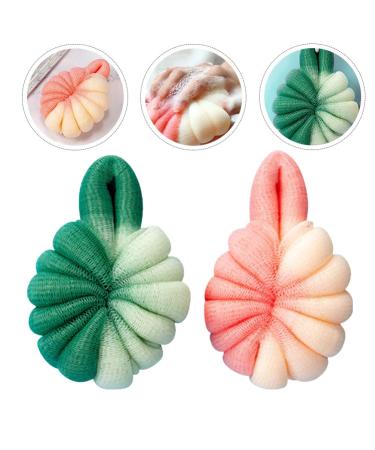 Lurrose 2Pcs Bath Loofah Sponge Set | Exfoliating Body Scrubber for Shower | Men Women | Random Color - Buy Online on GoSupps.com