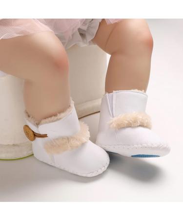 EDOTON Baby Warm Button Design Snow Boots | Soft Non-slip Sole | 6-12 Months | White - Buy Online on GoSupps.com