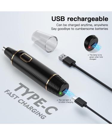 Men's Professional USB-C Rechargeable Nose & Ear Hair Trimmer - Fast & Quiet Clipper for Beard & Facial Grooming - Safe & Painless - Washable & Antiskid - Buy Online on GoSupps.com