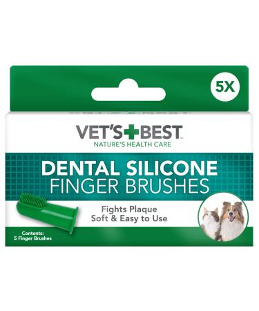Vet's Best Silicone Finger Brushes for Dogs & Puppies - 5 Pack
