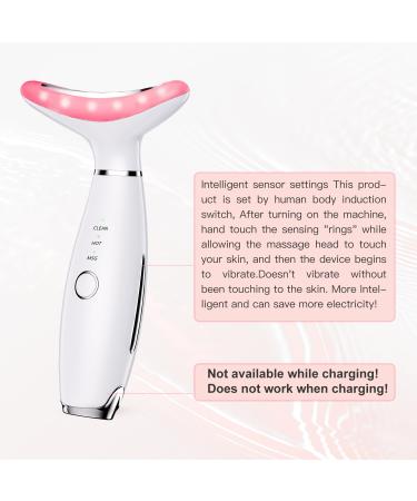Neck Face Massager 3 Color Modes & Vibration Facial Sculpting Tool for Double Chin & Skin Care (White) International Shipping Available - Buy Online on GoSupps.com