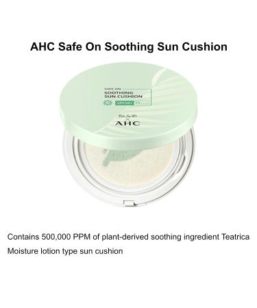 AHC Safe On Soothing Sun Cushion 25g SPF 50+ PA++++ with 2 Refills - UV Protection & Wrinkle Improvement - Buy Online on GoSupps.com