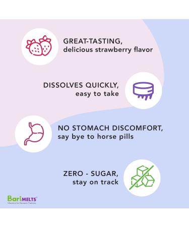 BariMelts Biotin 90 Fast Melting Tablets - Natural Strawberry Flavor | Dissolvable Bariatric Vitamins - Buy Online on GoSupps.com