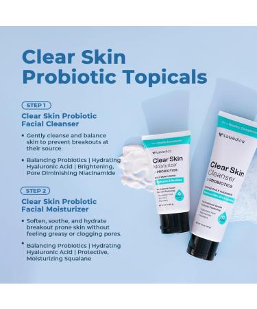 VitaMedica Clear Skin Bundle | Natural Nutraceutical & Probiotic Cleanser & Moisturizer for Breakout-Prone Skin - Shop Internationally - Buy Online on GoSupps.com