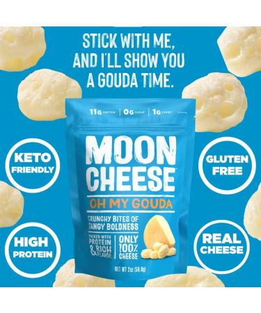 Moon Cheese Variety Pack Cheddar White Cheddar Gouda Garlic Parm & Pepper Jack Protein-Rich Cheese Snack Gluten Free Keto Friendly 100% Real Cheese 2 Ounce (Pack of 5) Variety Pack 2 Ounce (Pack of 5) - Buy Online on GoSupps.com