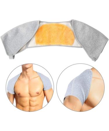 Double Shoulder Sleeping Support Brace & Heating Pad for Neck Pain Relief | Lightweight Soft Gold Fleece | Winter Comfort & Protection (M - Buy Online on GoSupps.com