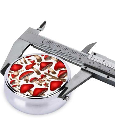 Red White Mushroom Mini Round Pill Box - 3 Compartment Portable Organizer for Travel Home & Office - Buy Online on GoSupps.com