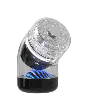 Men Electric Shavers Portable | Rechargeable Wet & Dry Beard Trimmer - Professional Transparent Barber Clippers for Men Waterproof Black Elbow