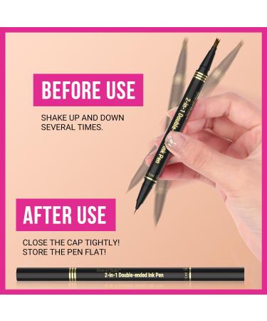 iMethod Microblading Eyebrow Pencil - 2-in-1 Dual-End with Micro Fork Tip & Brush for Natural Brows | Brown 04 - Buy Online on GoSupps.com