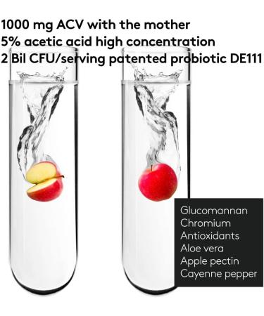 Natural Appetite Suppressant for Weight Loss - 1000mg Apple Cider Vinegar Pills with Glucomannan, Chromium, DE111 Probiotic - 60 Veggie Capsules - Buy Online on GoSupps.com